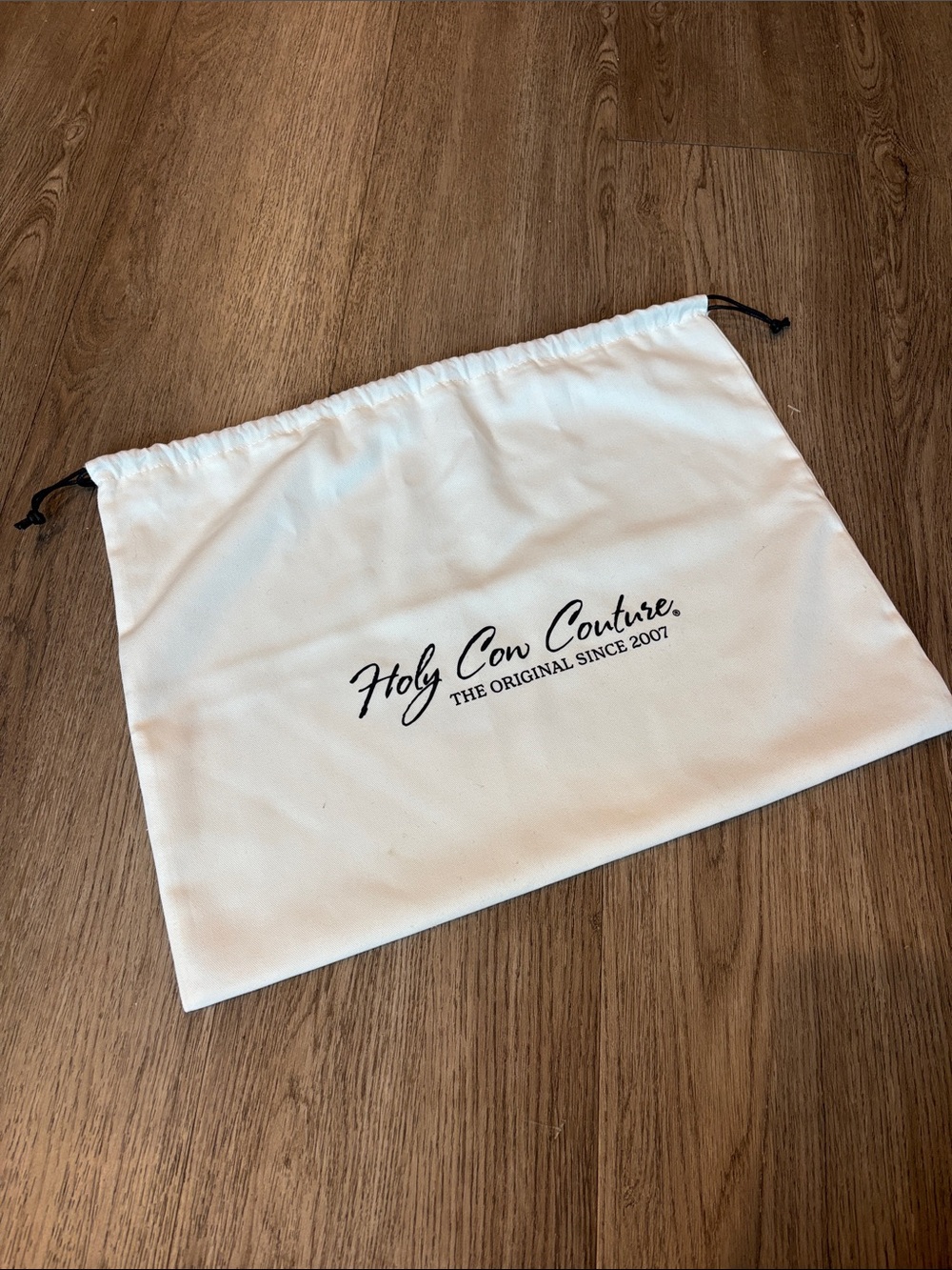 Holy Cow Couture White Drawstring Dust Bag